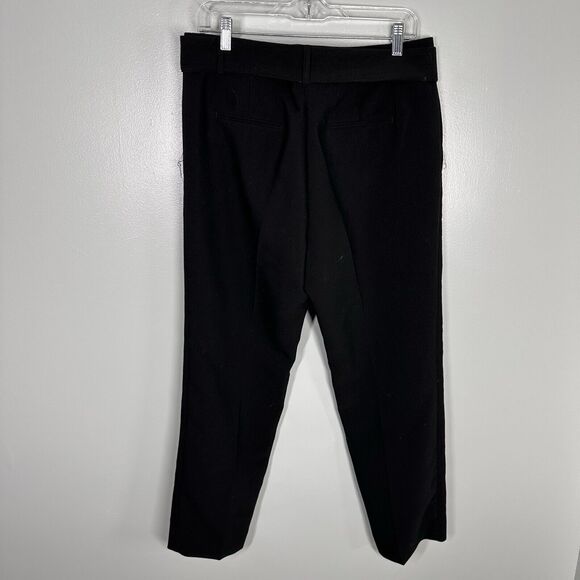 Ann Taylor Womens 10 Black Tie Waist Tapered Ankle Pants Workwear Business - Picture 4 of 5